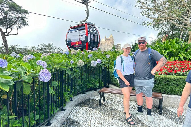 Ba Na Hills avoid crowd , Da Nang, Dragon Bridge, Marble Mountain - Walking across the Golden Bridge