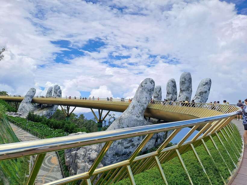 Bana Hills & Golden Hand Bridge Tour from Hoi An/ Da Nang - Riding the cable car above Ba Na Hills