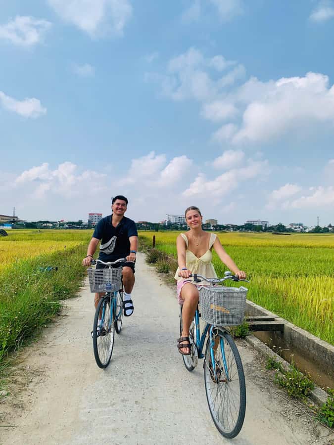 BUFFALO RIDING -BASKET BOAT & BIKE TOUR-HOI AN - Meeting the buffalo in the fields