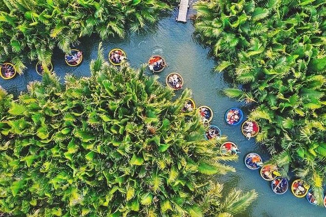 Coconut Basket Boat Ride by Hangcoconut - Paddling a round Vietnamese bamboo boat