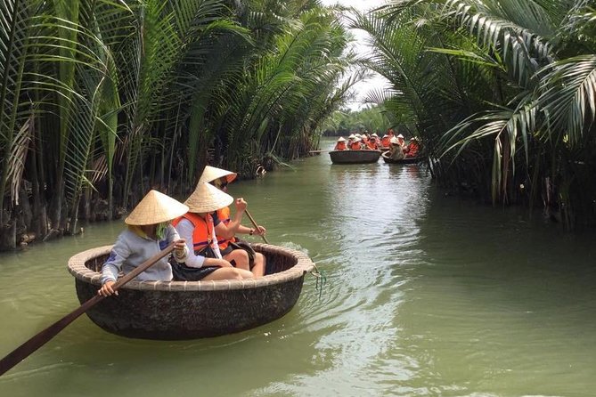 Cycling, Buffalo, Basket Boat ride in Hoi An - Paddling among the coconut palms