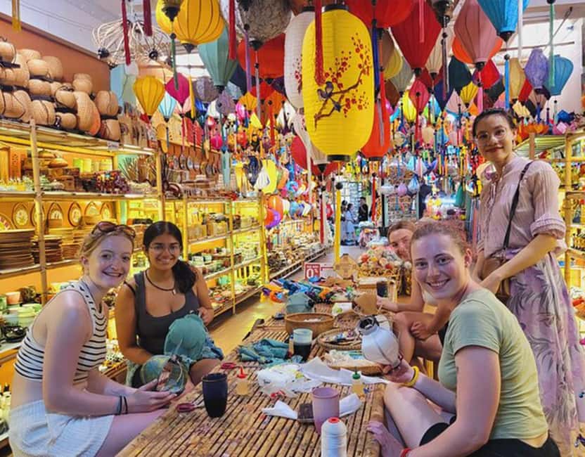 Da Nang/Hoi An: Lantern Making Workshop and Basket Boat Ride - Cam Thanh by round bamboo boat