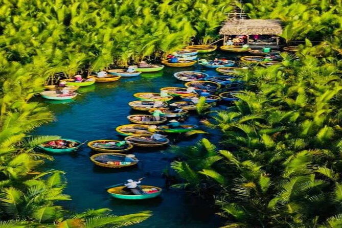 Discover Hoi An by Bamboo Basket and Lantern Boat - Bay Mau Coconut Forest in a round basket boat
