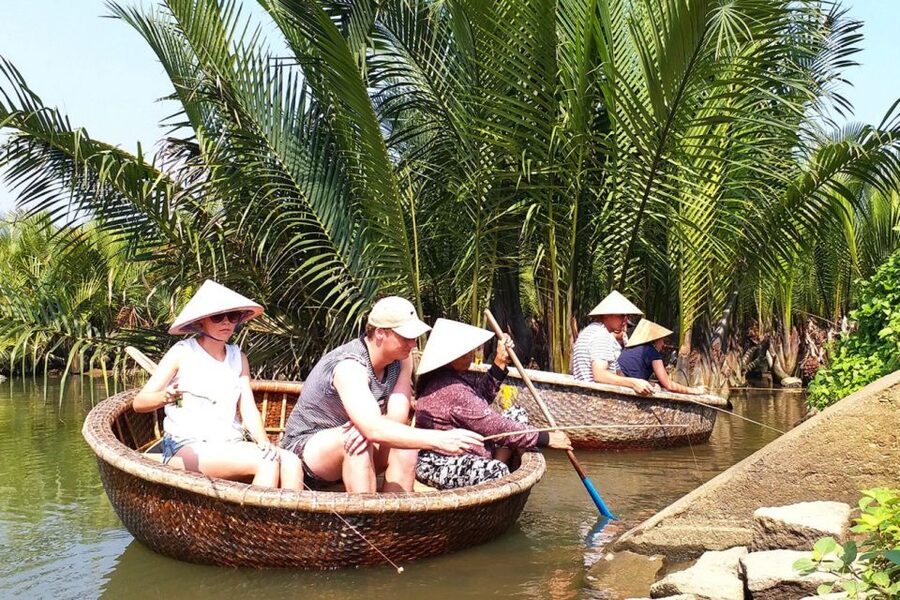 Experience Bamboo Basket Boat on Coconut village w Locals - A round boat ride through Bay Mau Coconut Forest