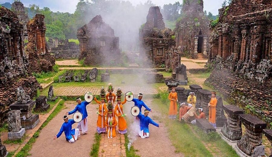 From Hoi An: Discover My Son Sanctuary & Sunset River Cruise - A banh mi on the boat