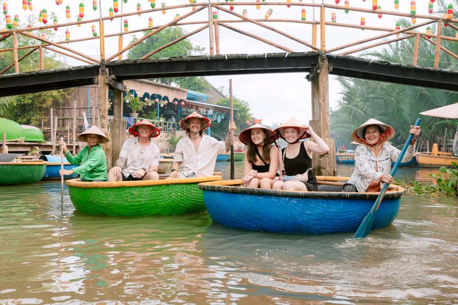 From Hoi An: Market Tour, Basket Boat Ride and Cooking Class - From market streets to coconut palms