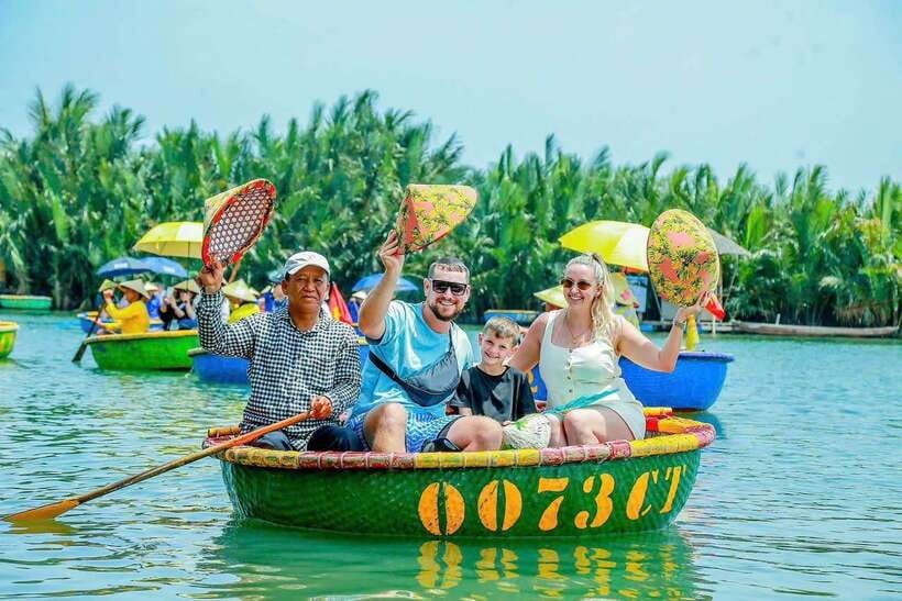 Hoi An: Basket Boat Ride in the BẢY MẪU Coconut Forest - Learning to paddle a Vietnamese basket boat