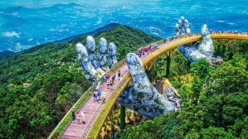 Hoi An/Da Nang: Golden Bridge , My Son Sanctuary & Marble Mt - A big day linking old Cham temples and modern mountain fun