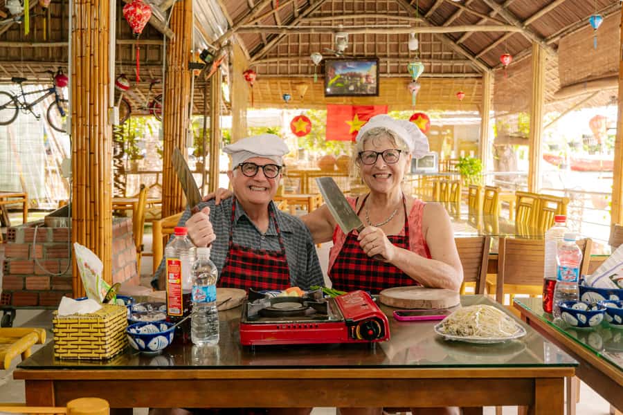 Hoi An: Lantern Making, Basket Boat, and Cooking Class - Cooking four classic Vietnamese dishes
