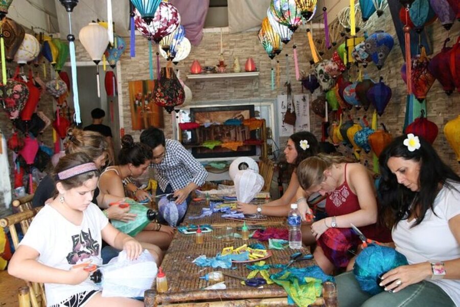 Hoi An: Local Foldable Lantern-Making Class with Locals - Building the lantern, one stage at a time