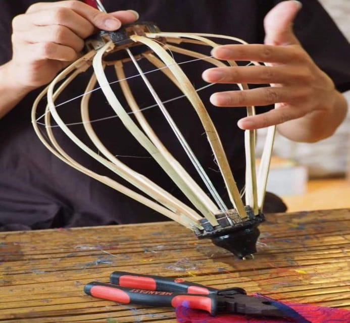 Hoi An: Silk Process, Lantern Making Workshop & Local Food - Making a Hoi An lantern from supplied materials
